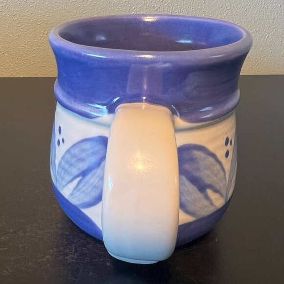 Vintage PFALTZGRAFF Hand Painted VILLA FLORA Blue & White Stoneware Mug ~ Mexico - Picture 4 of 7
